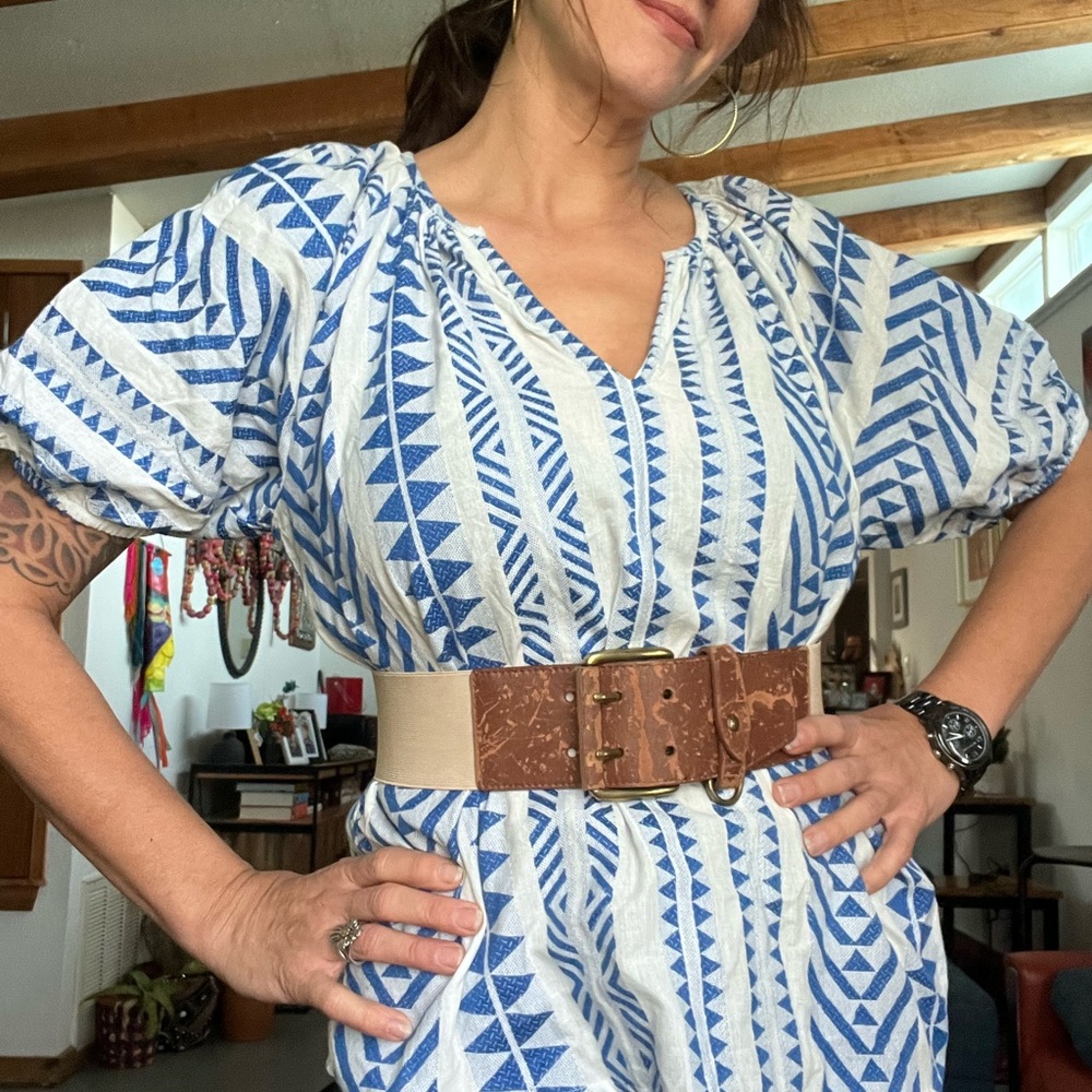 Chelsea & Violet blue and white blouse